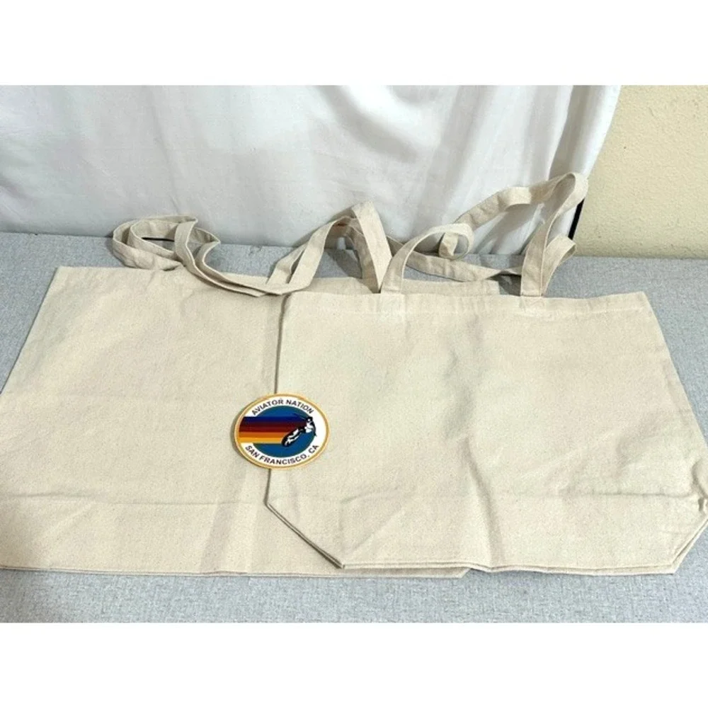 2 Aviator Nation San Francisco Canvas Tote Bags & 1 Round SF Sticker
